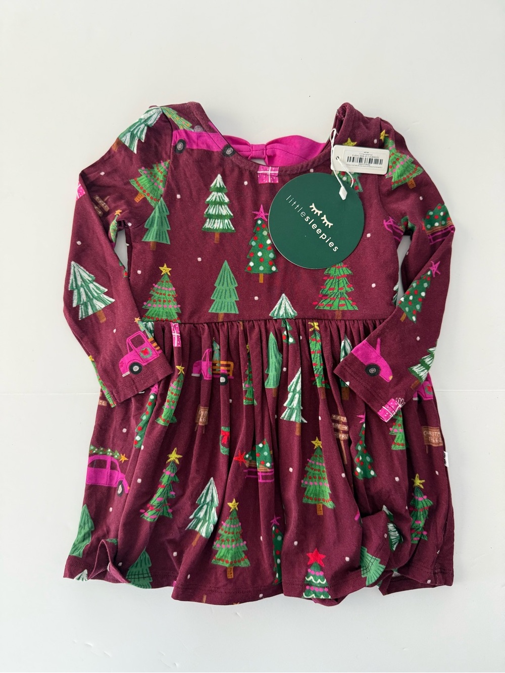 Cranberry Tree Traffic Bow Back Dress with Bodysuit